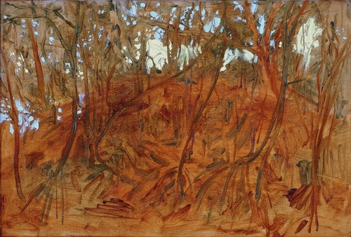 Red Ground, 12" x 18", oil on linen, 2006. Red Ground, 12" x 18", oil on linen, 2006.